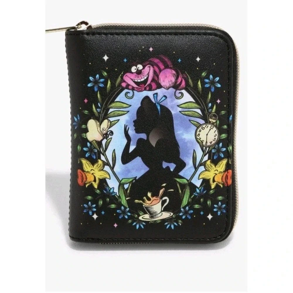 NEW! Loungefly Disney Alice In Wonderland Cameo Florals‎ Zip Wallet!
